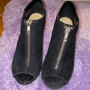 Black Suede High Heel Booties